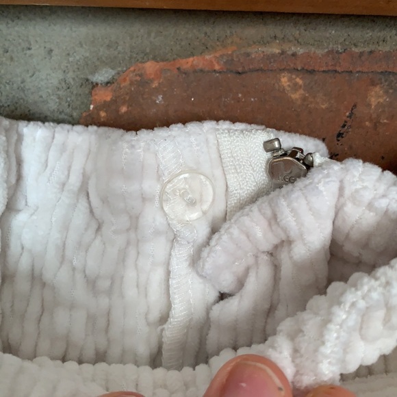 White corduroy pants trousers with belt - Picture 11 of 12